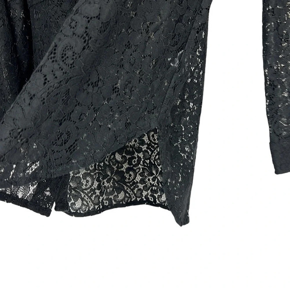 ACOA Collection New Women’s Small Floral Lace Long Sleeve Button Up Top - Picture 6 of 8